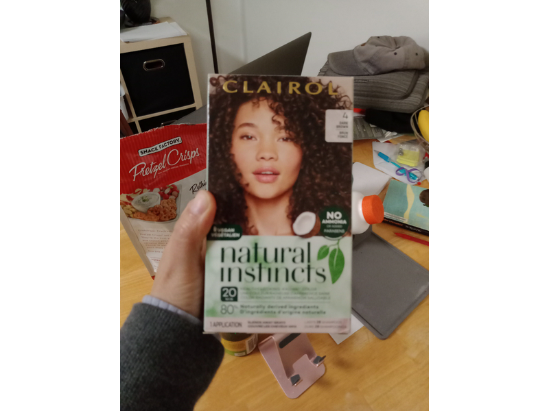 Clairol Natural Instincts Non-Permanent Hair Color, 4 Dark Brown, 1 ct