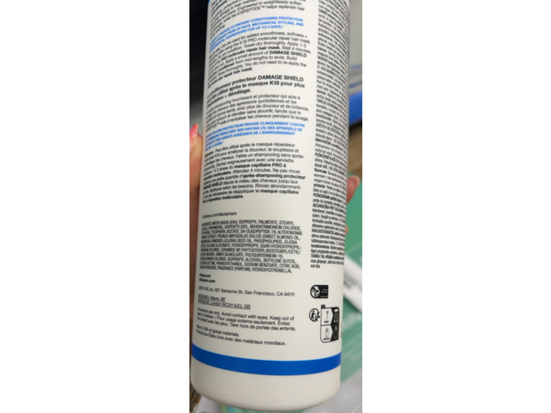 K18 Biomimetic Hairscience Damage Shield Protective Conditioner, 31.5 fl oz/930 mL