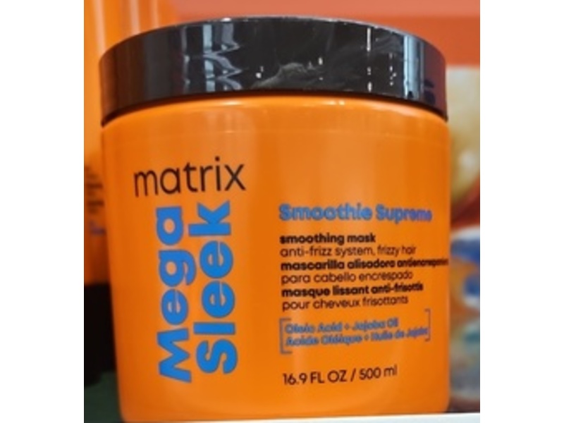 Matrix Mega Sleek Smoothie Supreme Smoothing Mask, Anti-Frizz, 16.9 fl oz/500 mL