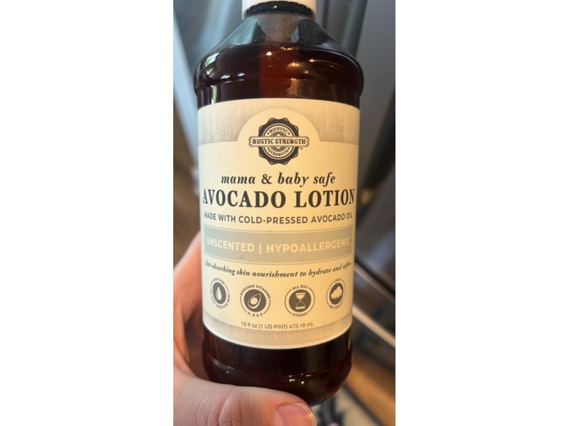 Rustic Strength Mama & Baby Safe Avocado Lotion, 16 fl oz/473.18 mL