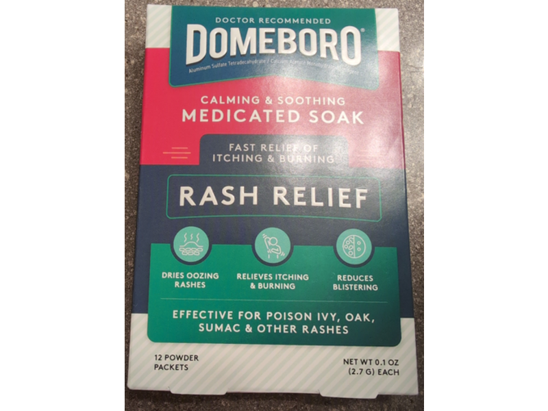Domeboro Rash Relief Medicated Soak, 0.1 oz/2.4 g, 12 Count