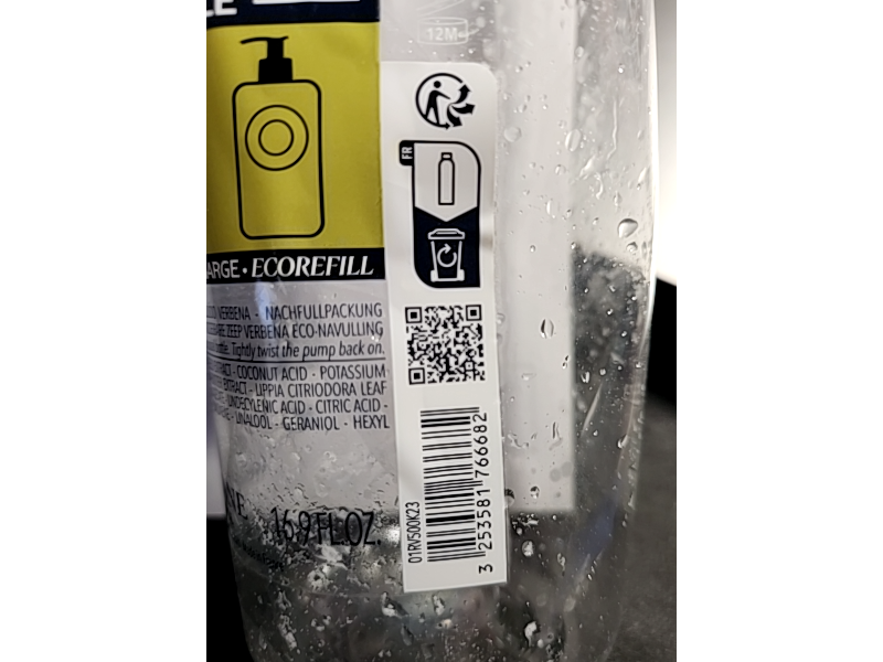 L'Occitane En Provence Hand & Body Verbena Liquid Soap, 16.9 fl oz/500 mL