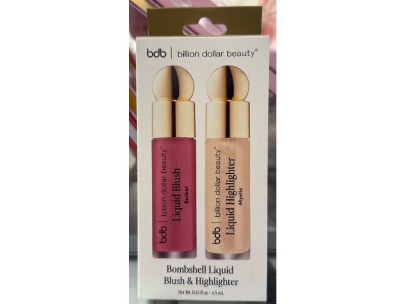Bdb Liquid Blush & Highlighter Duo, Bombshell, 0.15 fl oz/4.5 mL