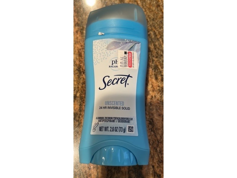 Secret Antiperspirant Deodorant, 2.6 oz/73 g