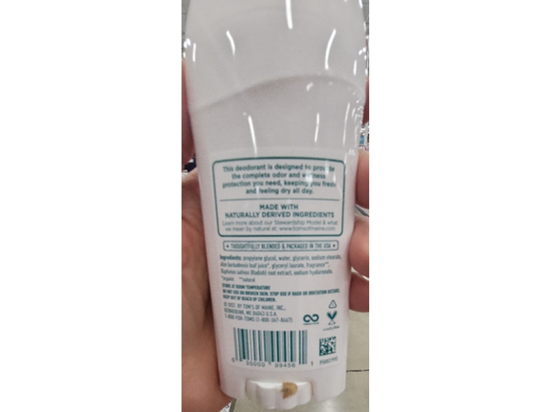 Tom's of Maine Complete Protection Deodorant, Rose, Vanilla, 2.25 oz/64 g