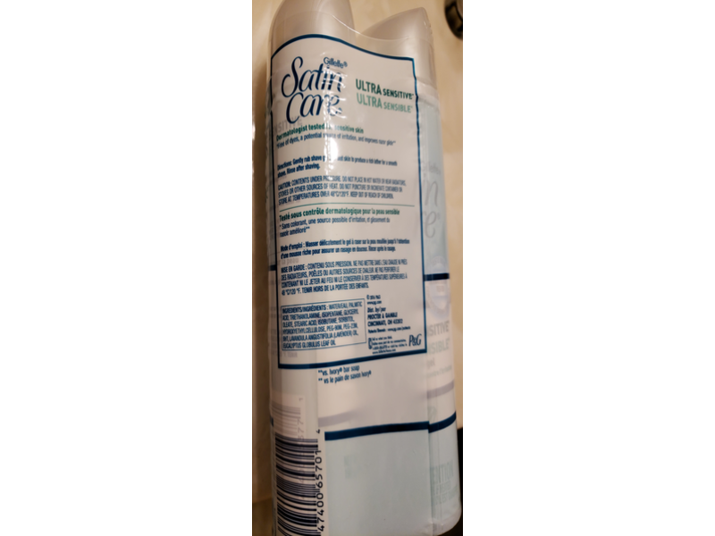 Gillette Satin Care Shave Gel, Ultra Sensitive, Eucalyptus & Lavender, Twin Pack, 14 oz / 396 g