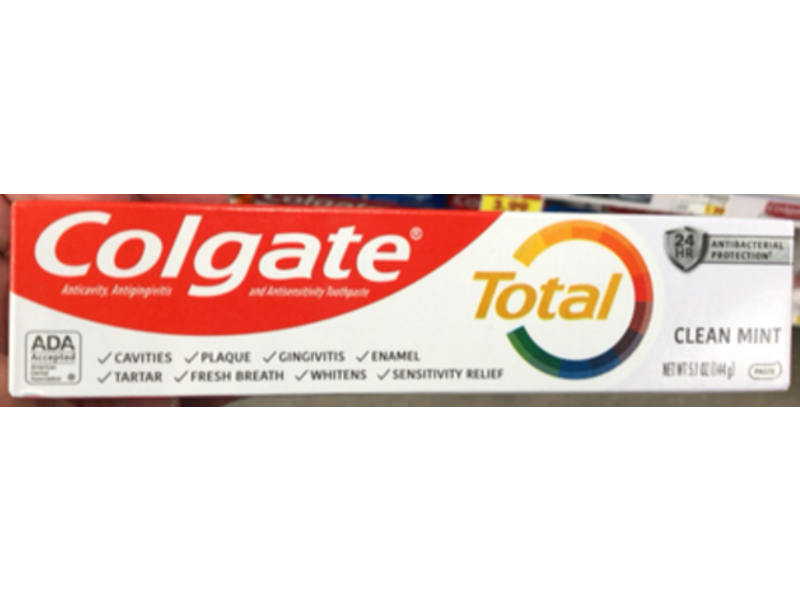 Colgate Total Toothpaste, Clean Mint, 5.1 oz/144 g