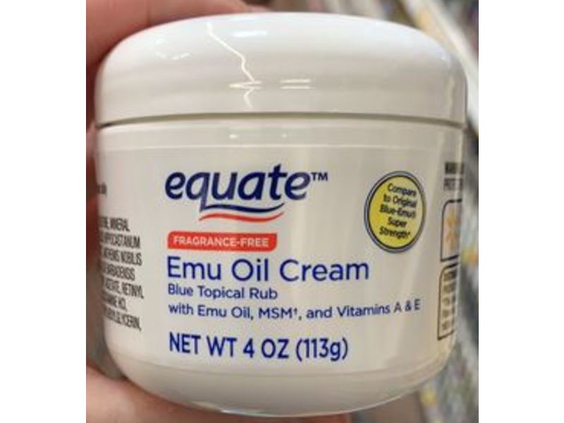 Equate Emu Oil Cream, Fragrance Free, 4 oz/113 g