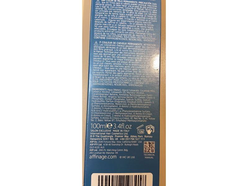 Affinage Infiniti Permanent Hair Colour, 4.0 Medium Brown, 3.4 fl oz/100 mL