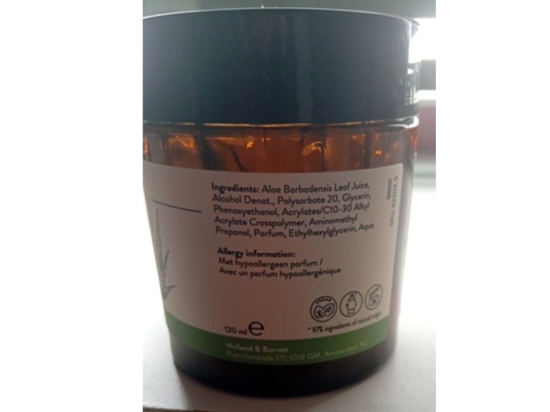 De Tuinen 98% Aloe Vera Gel, 120 mL