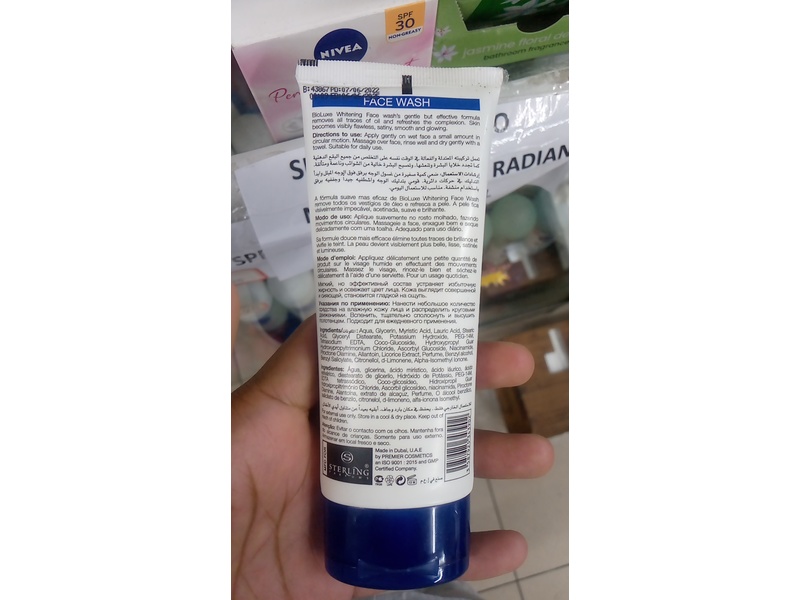 Bioluxe Acne & Oil Control Face Wash, Whitening, 3.4 fl oz/100 mL