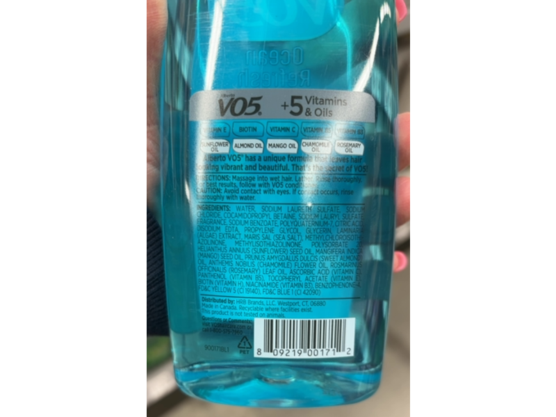 Alberto VO5 Revitalzing Shampoo, Ocean Refresh, Sea Minerals, 16.9 fl oz/500 mL