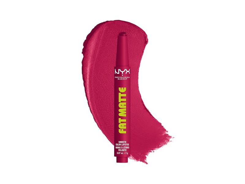 NYX Professional Makeup Fat Matte Smooth Color Lipstick, Hibiscus Hug, 0.07 oz/2 g