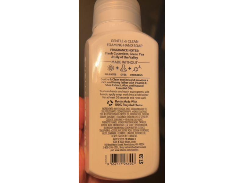 Bath & Body Works Gentle & Clean Foaming Hand Soap, Cucumber & Lily, 8.75 fl oz/259 mL