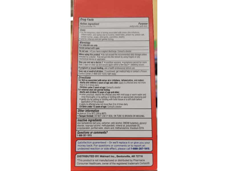 Equate Hydrocortisone Itch Relief Cream, Maximum Strength, 2 oz/56 g