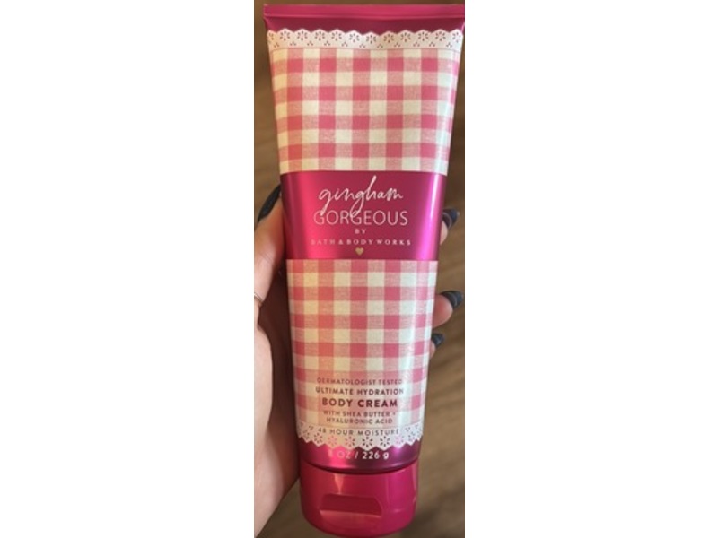 Bath & Body Works Gingham Gorgeous Ultimate Hydration Body Cream, Shea Butter + Hyaluronic Acid, 8 fl oz/226 g
