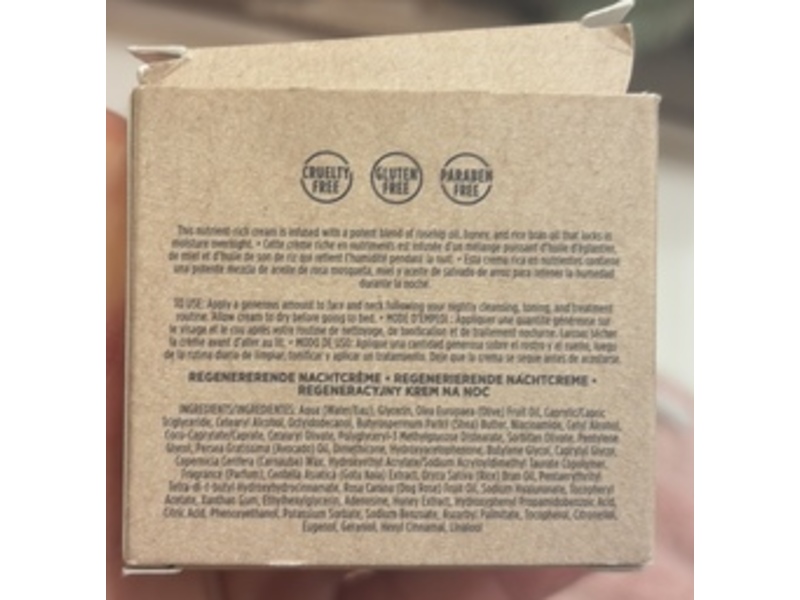 Seibella Overnight Recovery Cream, Honey And Rose, 1.7 fl oz/50 mL