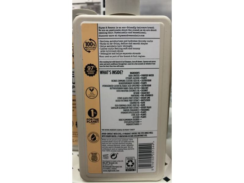 Rhyme & Reason Quench & Curl Conditioner, Sulfate Free, 13 fl oz/385 mL