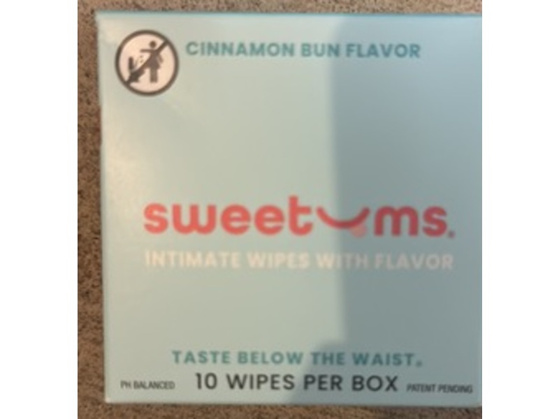 Sweetums Intimate Wipes, Cinnamon Bun Flavor, Pack Of 10