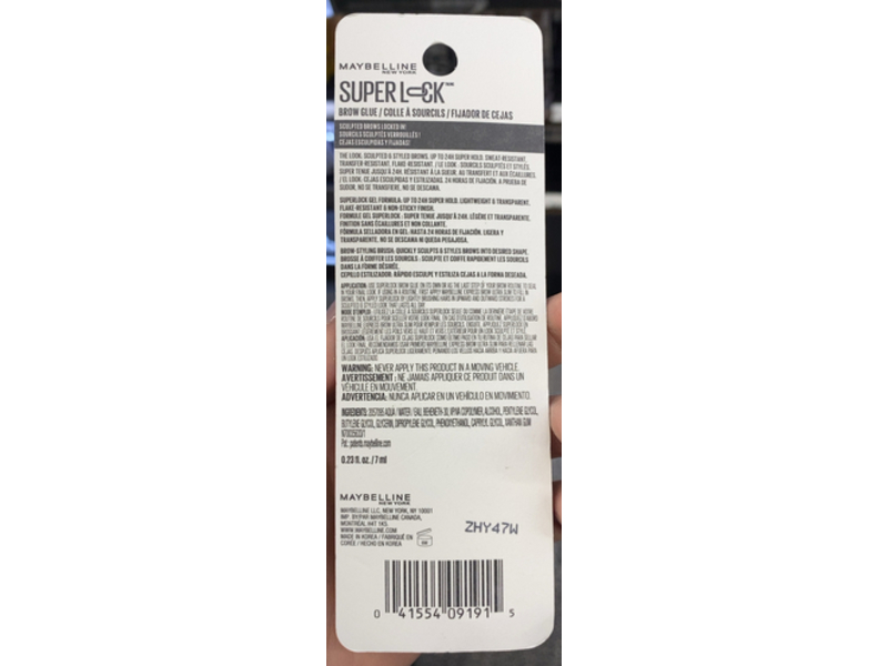 Maybelline New York Super Lock Brow Glue, 000 Clear, 0.23 fl oz/7 mL