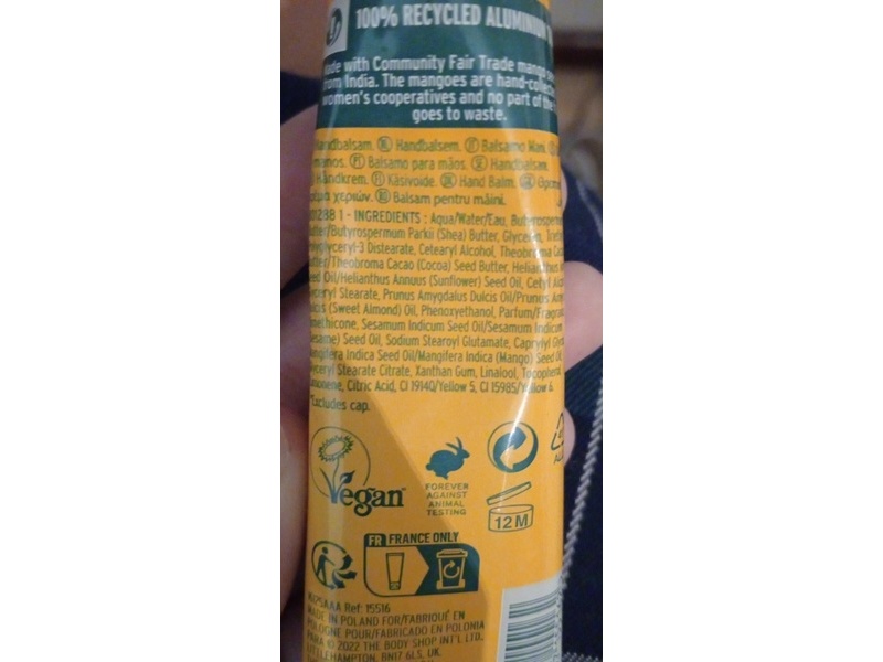 The Body Shop Hand Balm, Mango, 1 fl oz/30 mL