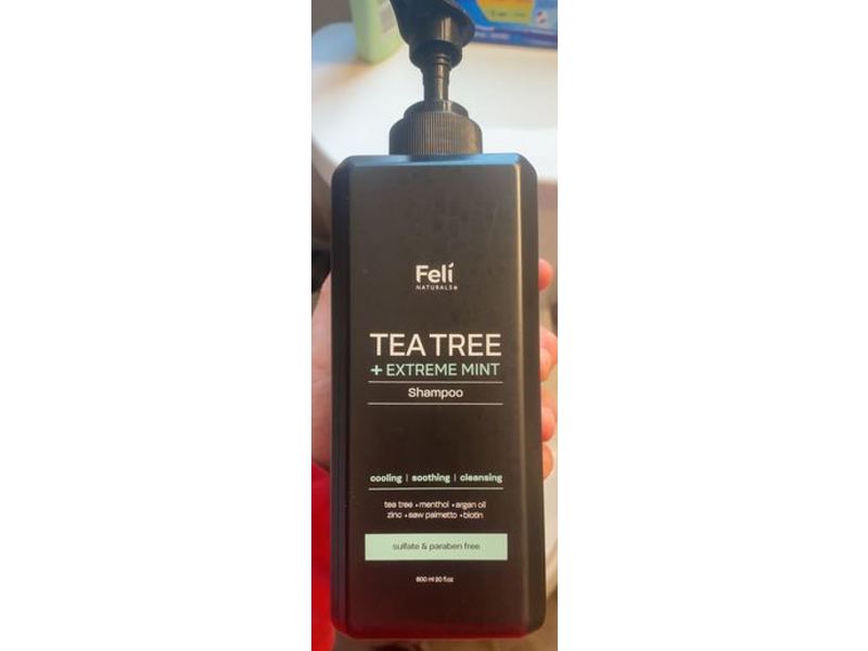 Feli Naturals Shampoo, Tea Tree + Extreme Mint, Sulfate & Paraben Free, 20 fl oz/600 mL