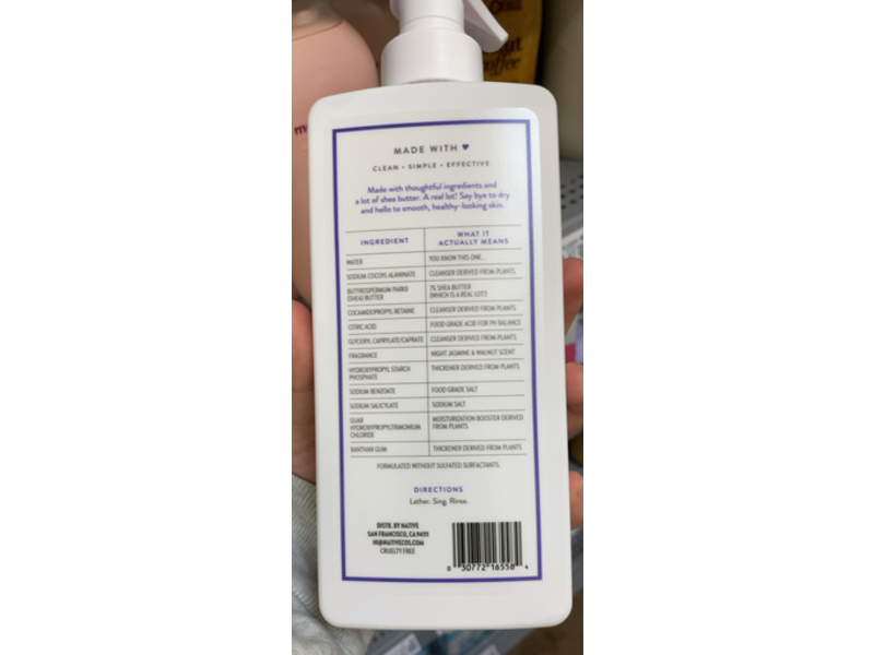 Native Moisturizing Body Wash, Night Jasmine & Walnut, 18 fl oz/532 mL