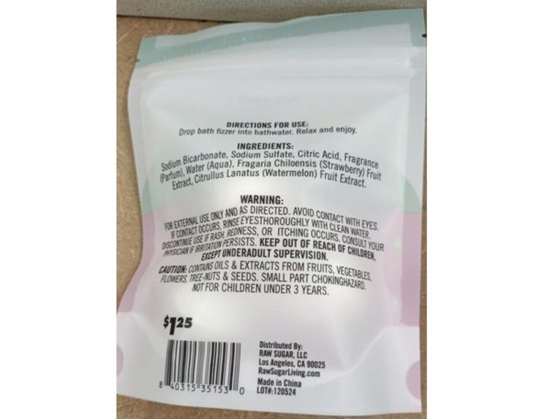 Bolero Kids Bath Fizzers, Strawberry Watermelon Swirl, 0.88 oz, Pack Of 3