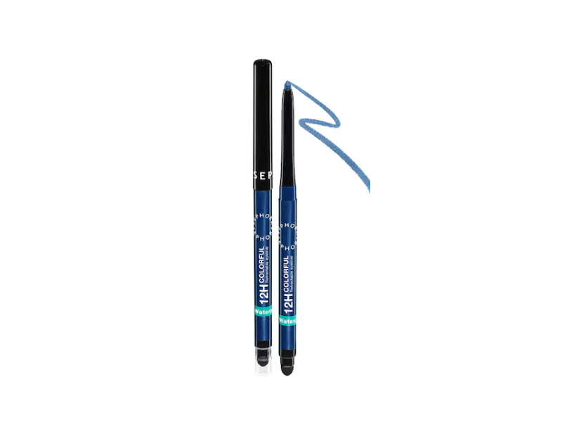 Sephora Collection 12H Colorful Waterproof Retractable Eye Pencil, Shimmer Navy, 0.010 oz/0.3 g