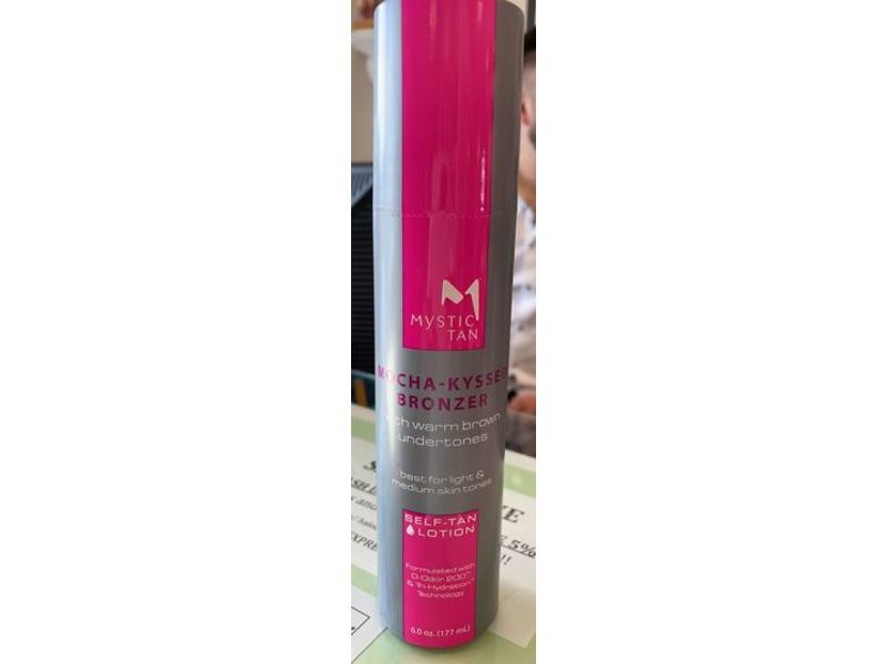 Mystic Tan Self-Tan Lotion with Bronzer, Mocha-Kyssed lotion, 6 fl oz / 177 mL