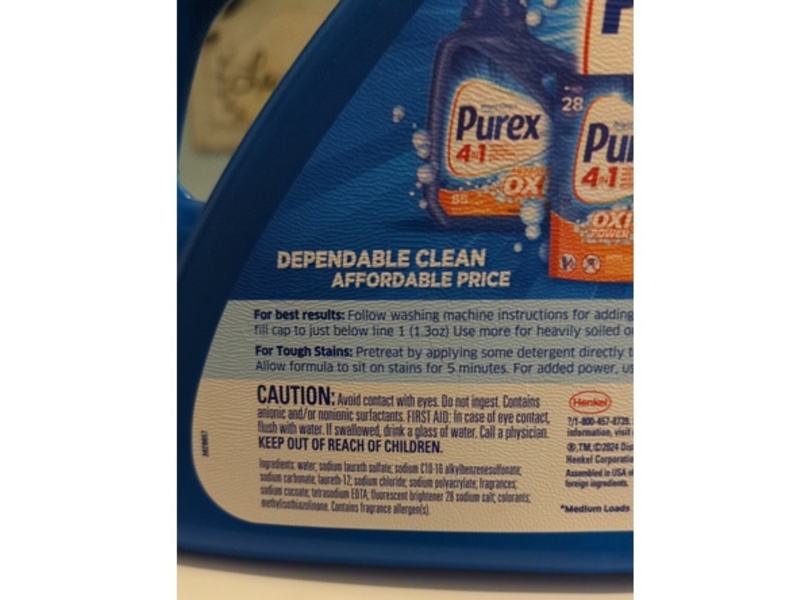 Purex 4 In 1 Concentrated Detergent, Fresh Moutain Breeze, 115 Loads, 150 fl oz/4.43 L