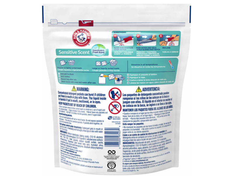 Arm & Hammer 5 In 1 Power Packs, Sensitive Scent, 42 Count