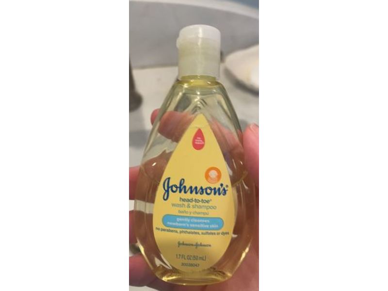 Johnson's Head-To-Toe Wash & Shampoo, 1.7 fl oz/50 mL, Pack Of 12