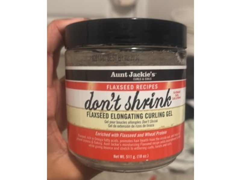 Aunt Jackie's Flaxseed Recipes Flaxseed Elongating Curling Gel, Don't Shrink, 18 oz/511 g