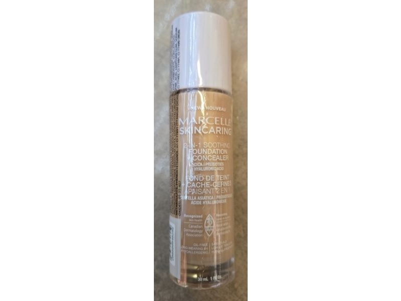 Marcelle Skincaring 2-in-1 Soothing Foundation + Concealer, Nude Beige, 30 mL