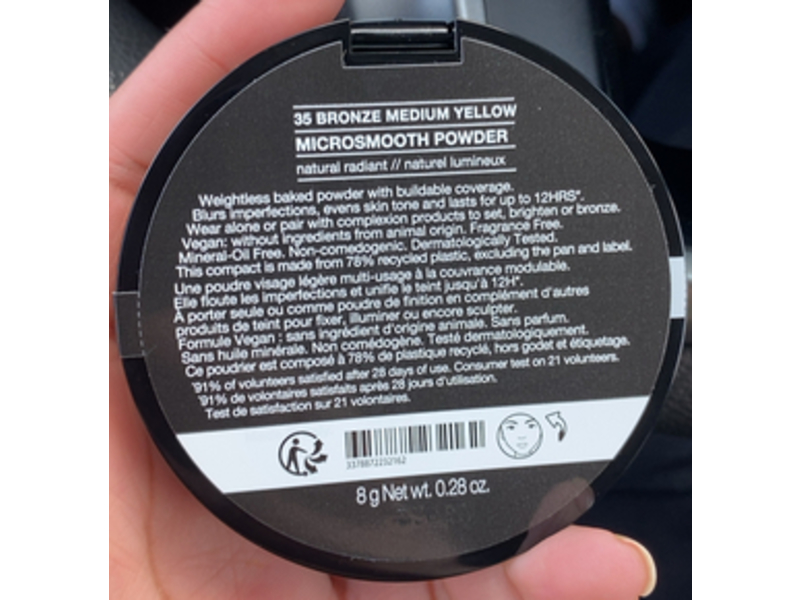 Sephora Microsmooth Powder, 35 Bronze Medium Yellow, 0.28 oz/8 g