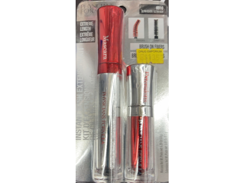 Physicians Formula Mascara & Extensions Set, Ultra Black, 0.20 oz/5.8 g, 0.01 oz/0.3 g