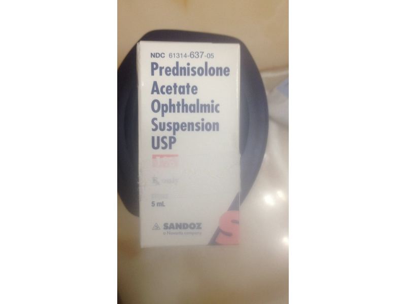 Prednisolone Acetate Ophthalmic Suspension USP, 1%, 5 mL, Sandoz (RX)