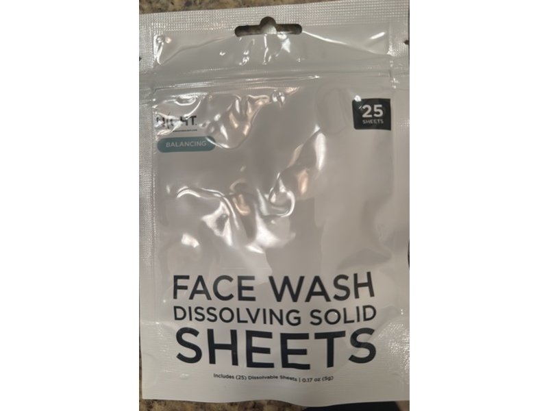 Discover Night Face Wash Dissolving Solid Sheets, 0.17 oz/15 g, 25 Count