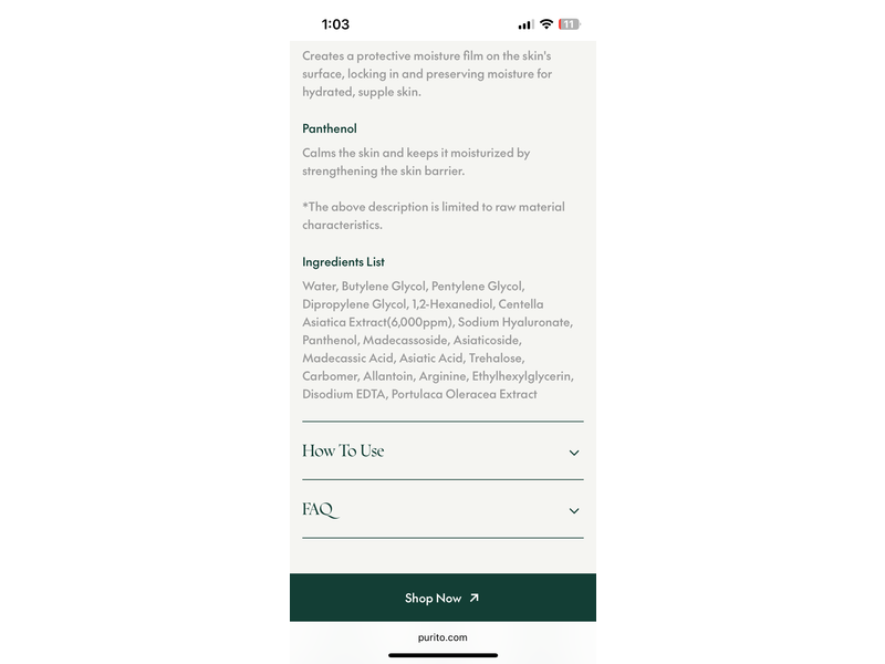 Purito Seoul Wonder Releaf Centella Toner, Unscented, 6.76 fl oz/200 mL