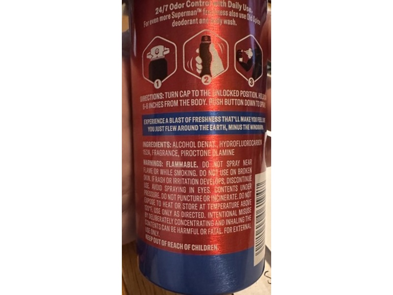 Old Spice Underarm & Deodorant Body Spray, Citrus & Cosmos, 5.1 fl oz/144 g