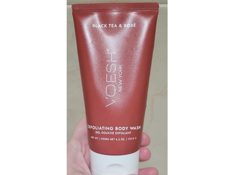 Voesh Exfoliating Body Wash, Black Tea & Rose, 6.3 oz/175 g