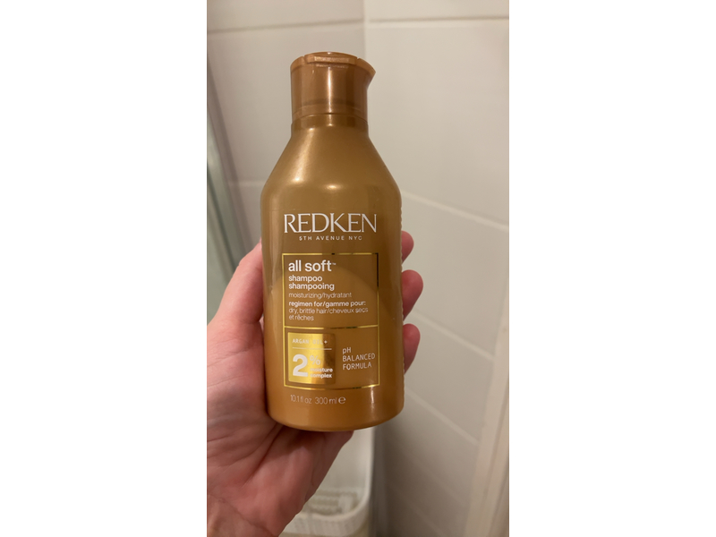 Redken All Soft Shampoo, Moisturizing, Argan Oil + 2% Moisture Complex, 10.1 fl oz/300 mL
