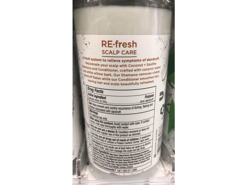 RE-fresh Scalp Care Anti-Dandruff Conditioner, Coconut & Soothe, 13.5 fl oz/400 mL