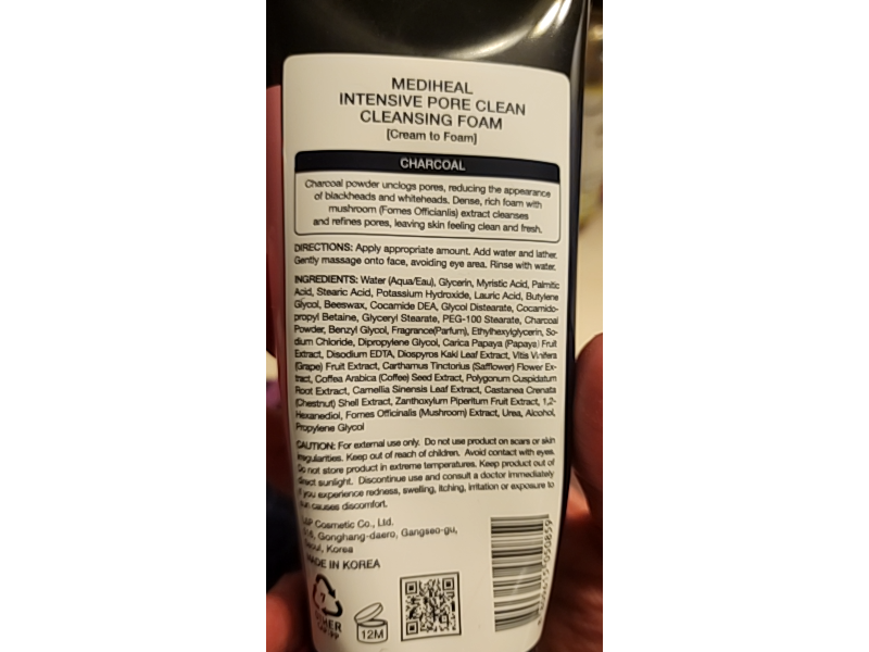 Mediheal Intensive Pore Clean Cleansing Foam, Charcoal, 5.0 fl oz/150 mL