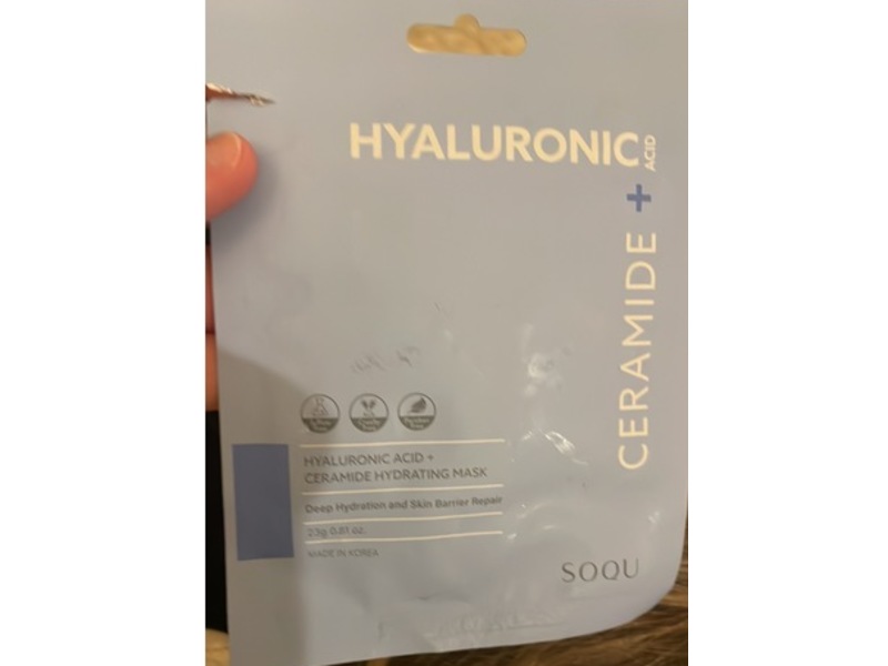 Soqu Hydrating Mask, Hyaluronic Acid + Ceramide, 0.51oz/23 g