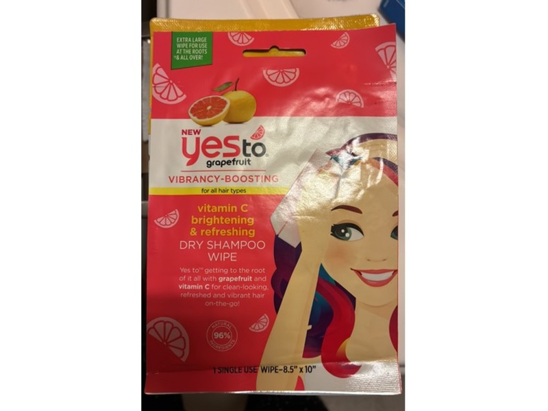 Yes To Dry Shampoo Wipe, Vitamin C + Brightening & Refreshing, 1 Count