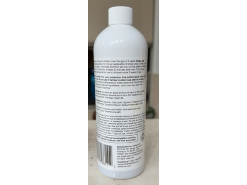 StellaLife Vega Oral Rinse Mouthwash, Spearmint, 16 fl oz/473 mL