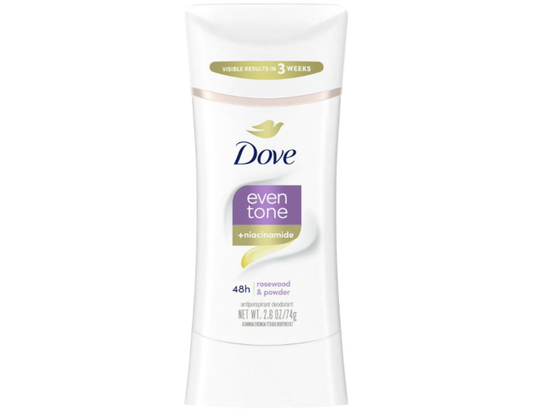 Dove Even Tone Antiperspirant Deodorant, Restoring Powder + Vit B3, 2.6 oz/74 g, Pack Of 3