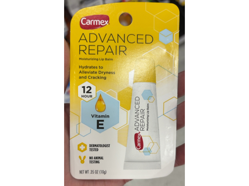 Carmex Advanced Repair Moisturizing Lip Balm, Vitamin E, 0.35 oz/10 g
